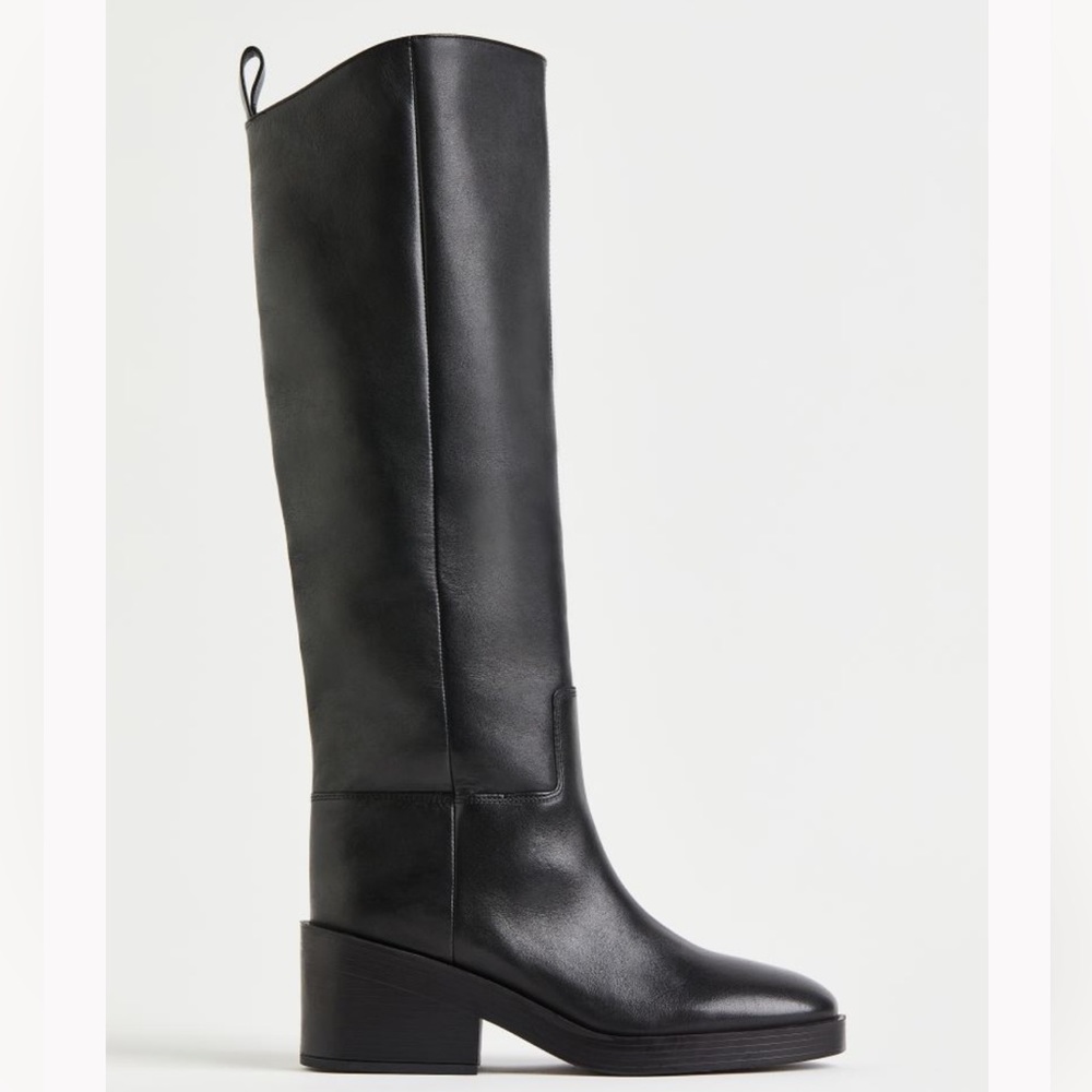 H&M Knee High Leather Boots, Size 10